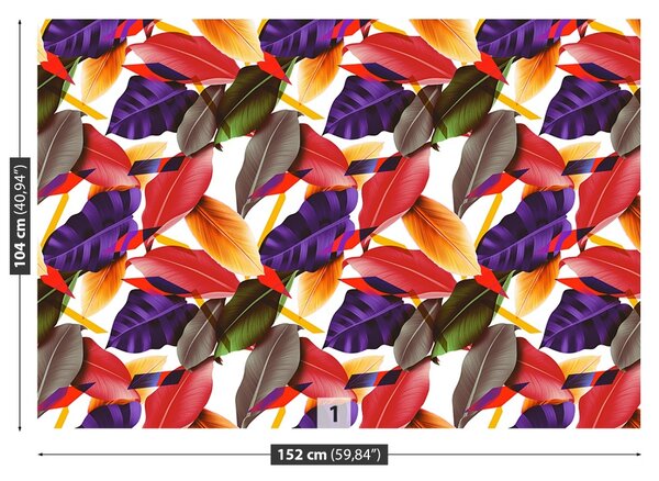 Carta da parati Foglie e fiori 104x70 cm
