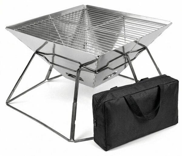 Cesta portatile in acciaio inossidabile per il fuoco, ideale per attività all'aperto