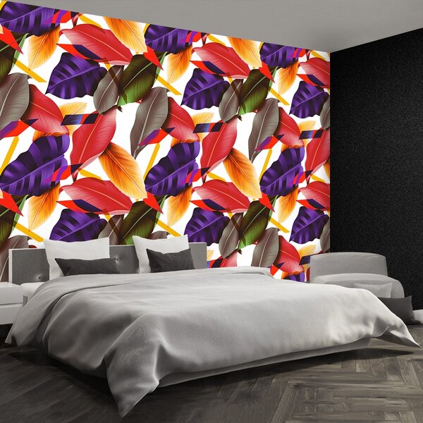 Carta da parati Foglie e fiori 104x70 cm