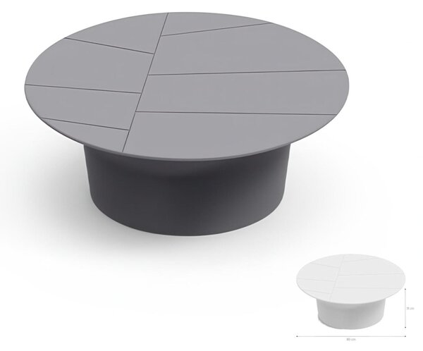 Tavolino da Giardino in Polietilene Vera Dimensioni 80x h 31 cm - OUTDOOR INDOOR- COLORE Ferro