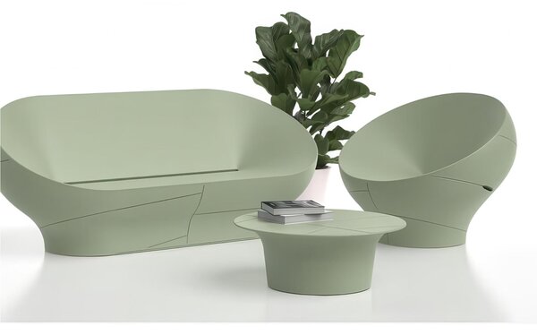 Tavolino da Giardino in Polietilene Vera Dimensioni 80x h 31 cm - OUTDOOR INDOOR- COLORE Bianco Perla