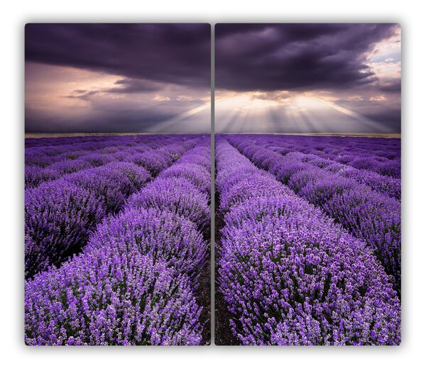 Tagliere in vetro temperato Campo di lavanda 60x52 cm