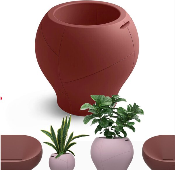 Vaso dalle forme morbide e avvolgenti, Vera Pot SMALL Dimensioni 50x h 48 cm - OUTDOOR INDOOR- OPA COLORE Granato