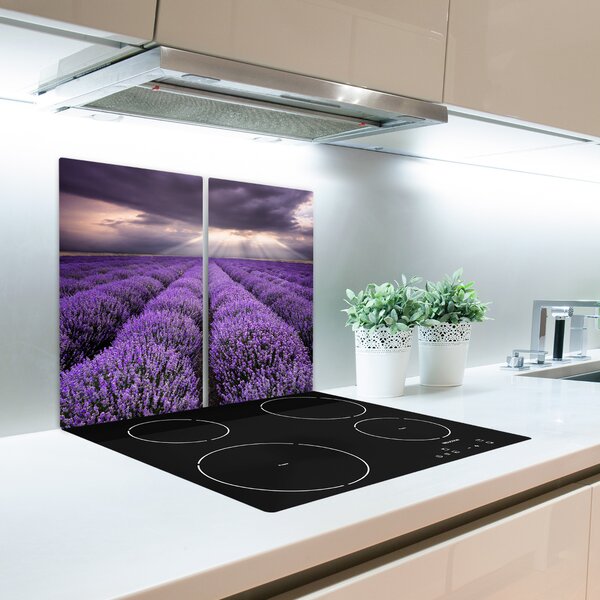 Tagliere in vetro temperato Campo di lavanda 60x52 cm