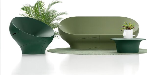 Tavolino da Giardino in Polietilene Vera Dimensioni 80x h 31 cm - OUTDOOR INDOOR- COLORE GRANATO