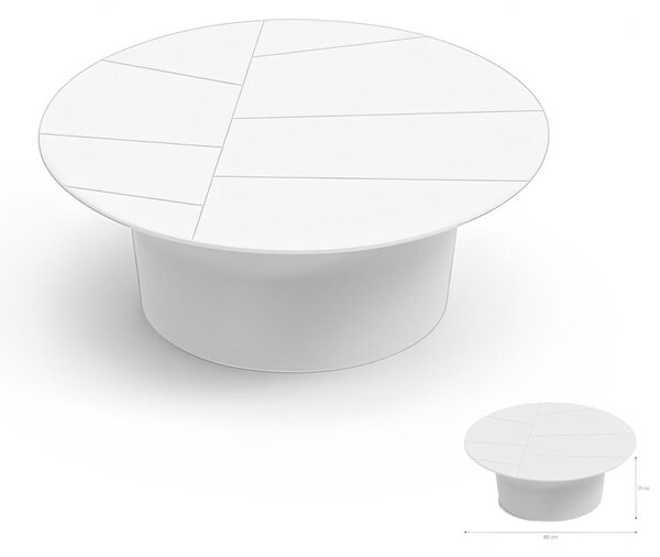 Tavolino da Giardino in Polietilene Vera Dimensioni 80x h 31 cm - OUTDOOR INDOOR- COLORE Bianco Perla