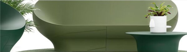 Tavolino da Giardino in Polietilene Vera Dimensioni 80x h 31 cm - OUTDOOR INDOOR- COLORE VERDE SCURO