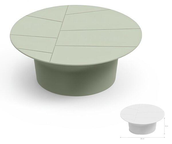 Tavolino da Giardino in Polietilene Vera Dimensioni 80x h 31 cm - OUTDOOR INDOOR- COLORE Giada