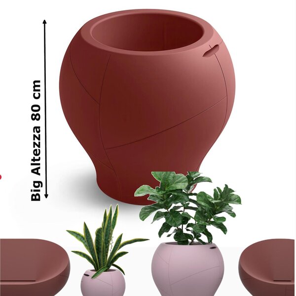 Vaso dalle forme morbide e avvolgenti, Vera Pot SMALL Dimensioni 50x h 48 cm - OUTDOOR INDOOR- OPA COLORE Granato