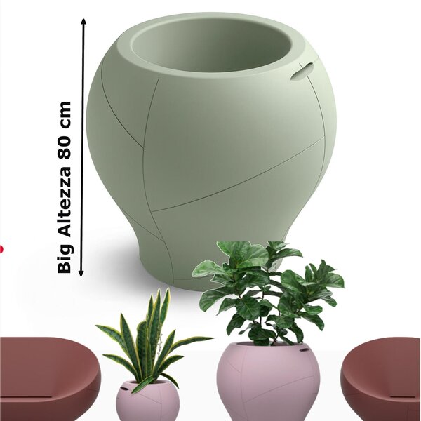 Vaso dalle forme morbide e avvolgenti, Vera Pot SMALL Dimensioni 50x h 48 cm - OUTDOOR INDOOR- OPA COLORE Giada