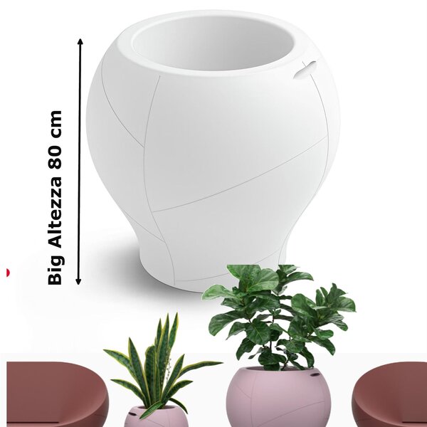 Vaso dalle forme morbide e avvolgenti, Vera Pot BIG Dimensioni 80x h 76,5 cm - OUTDOOR INDOOR- OPA COLORE Bianco Perla