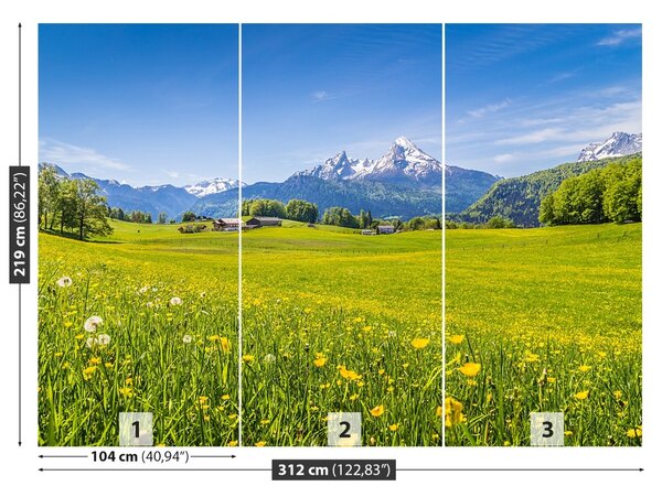 Carta da parati Meadows alpini 104x70 cm