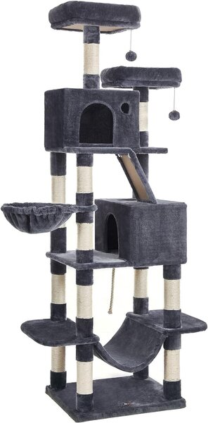 Albero per gatti robusto, di grandi dimensioni, con rifugio e pali in sisal, ideale per i gatti