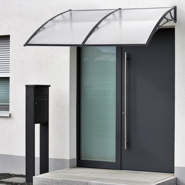 Tettoia 'Mellerud' in policarbonato 240 x 100 cm nero/trasparente