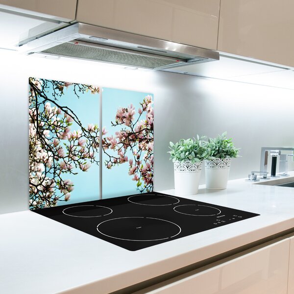 Tagliere in vetro Fiori magnolia 60x52 cm