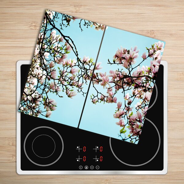 Tagliere in vetro Fiori magnolia 60x52 cm