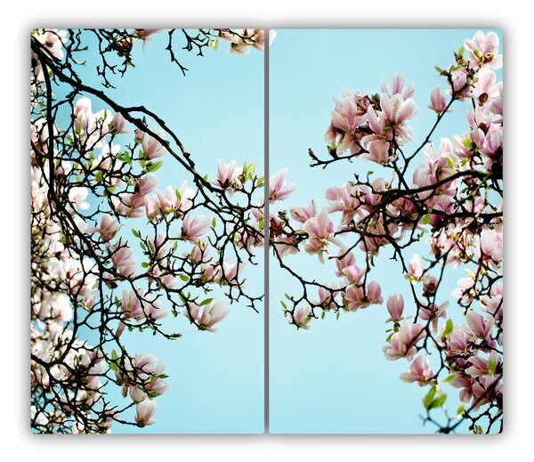 Tagliere in vetro Fiori magnolia 60x52 cm