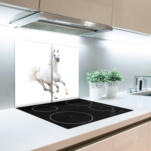Tagliere in vetro temperato Cavallo arabo bianco 60x52 cm