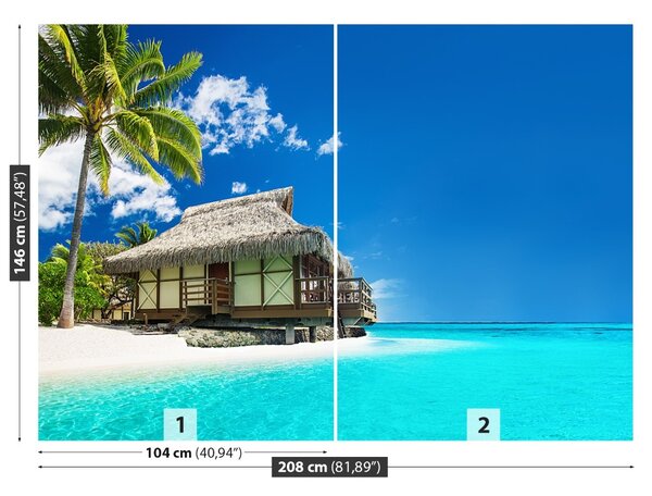Carta da parati Spiaggia di bungalow 104x70 cm