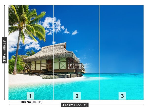 Carta da parati Spiaggia di bungalow 104x70 cm