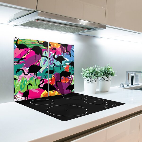 Tagliere in vetro Fenicotteri 60x52 cm