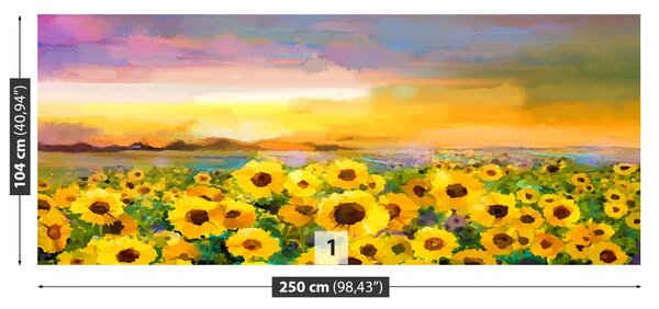 Carta da parati Campo di girasole 104x70 cm