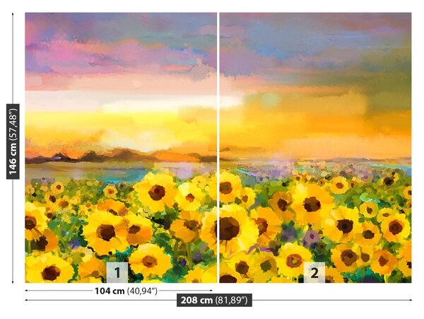 Carta da parati Campo di girasole 104x70 cm
