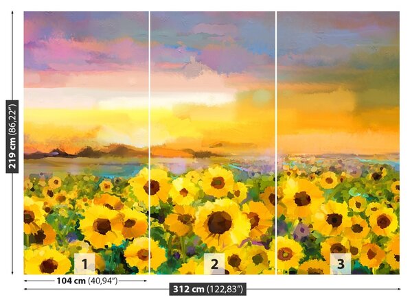 Carta da parati Campo di girasole 104x70 cm
