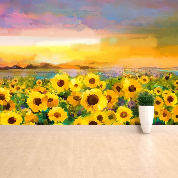 Carta da parati Campo di girasole 104x70 cm