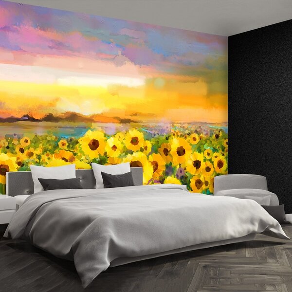 Carta da parati Campo di girasole 104x70 cm