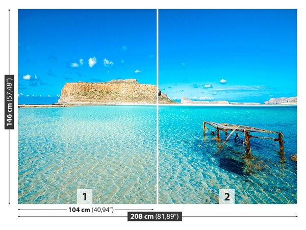 Carta da parati Laguna Grecia 104x70 cm