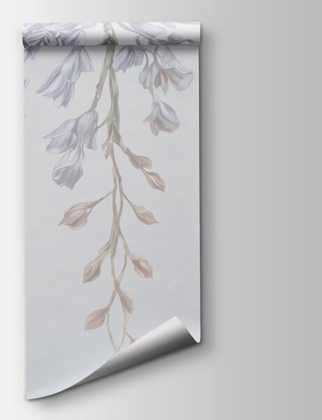 Carta da parati Arco bianco decorato con fiori viola, Carta da parati Floreale, Carta da parati popolare, t00839v1 - Tapeko.it