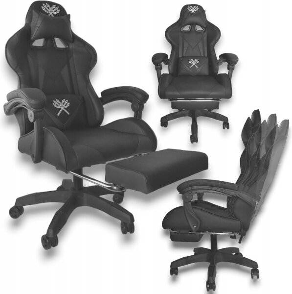 Sedia da gaming, sedia per giocatori, sedia da corsa con poggiapiedi, sedia ergonomica per giocatori