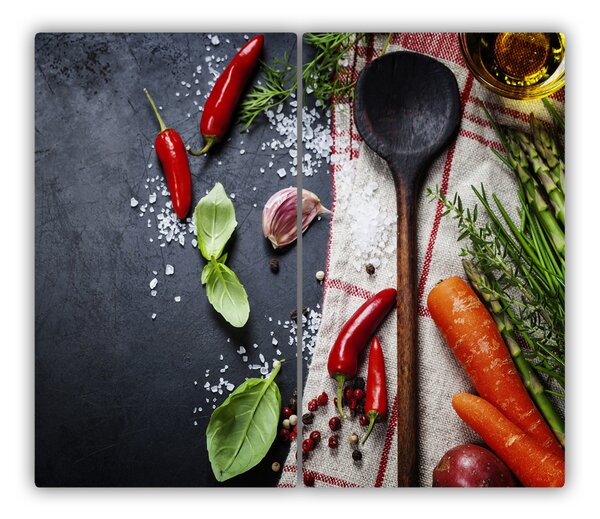 Tagliere in vetro Ingredienti 60x52 cm