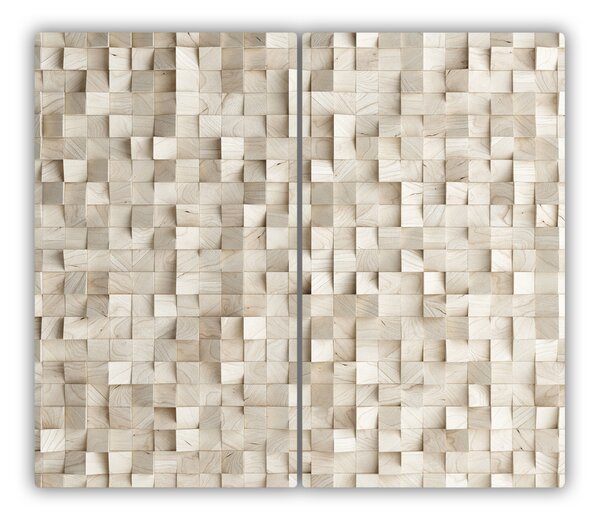 Tagliere in vetro Cubi di legno 60x52 cm