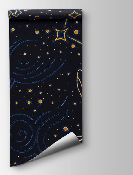 Carta da parati Costellazioni e stelle su sfondo nero, Carta da parati Spazio, Carta da parati popolare, t00844 - Tapeko.it