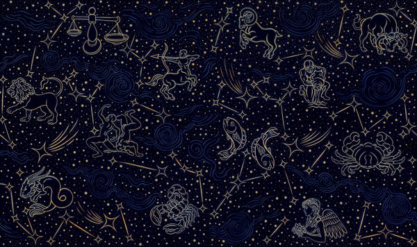 Carta da parati Costellazioni e stelle su sfondo nero, Carta da parati Spazio, Carta da parati popolare, t00844 - Tapeko.it