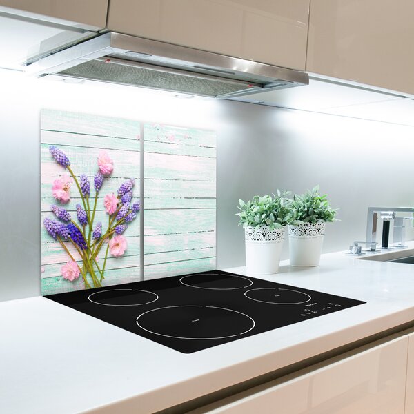 Tagliere in vetro Lavanda sul legno 60x52 cm