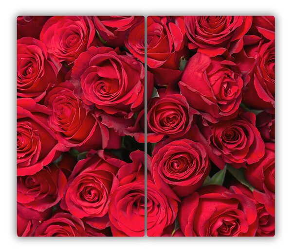 Tagliere in vetro Rose rosse 60x52 cm