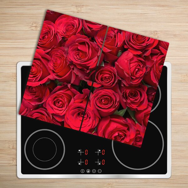 Tagliere in vetro Rose rosse 60x52 cm