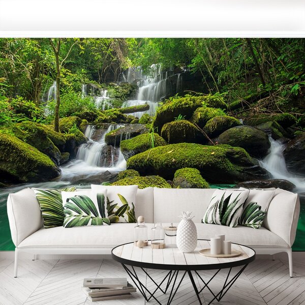 Carta da parati Cascata nella giungla 104x70 cm
