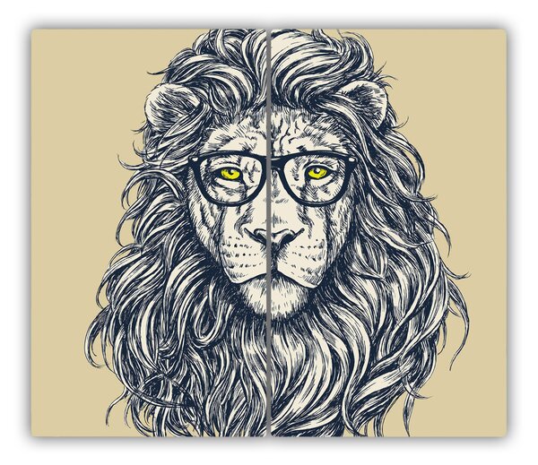 Tagliere in vetro temperato Leone hipster 60x52 cm