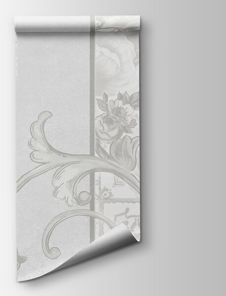 Carta da parati Carta da parati bianca con motivi floreali, Carta da parati design, Carta da parati popolare, t00848 - Tapeko.it