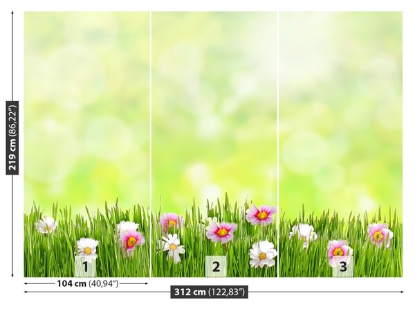 Carta da parati Fiori di erba 104x70 cm