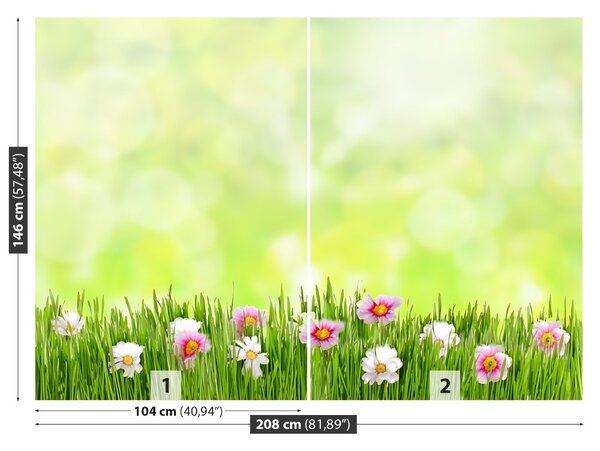 Carta da parati Fiori di erba 104x70 cm