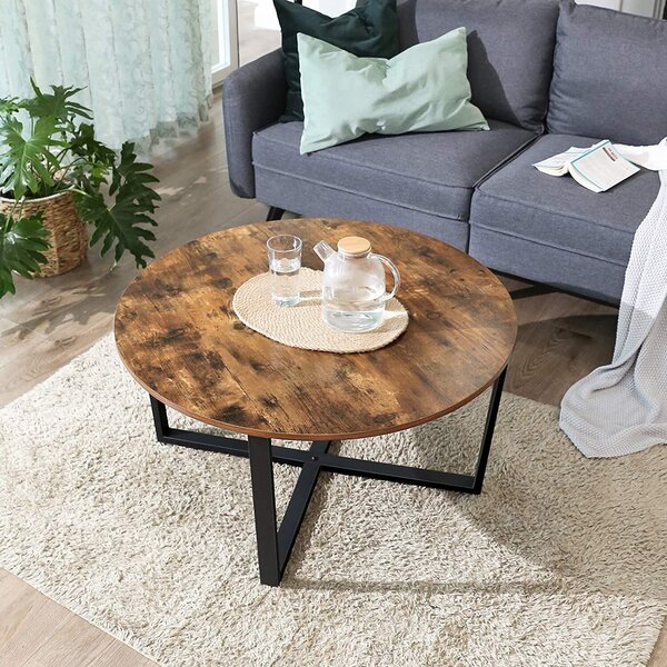 Tavolino da caffè marrone, dimensioni 88,0 x 88,0 x 47,0 cm. Ideale come tavolino, tavolino da divano, tavolino di servizio o tavolino per il soggiorno