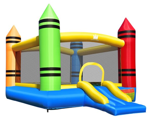 Costway Castello gonfiabile per bambini con scivolo e ingresso sicuro, Casa gonfiabile con borsa di trasporto
