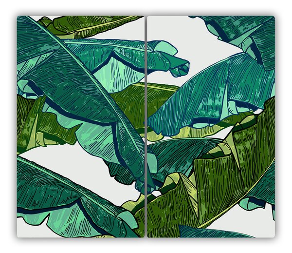 Tagliere in vetro Foglie di banana 60x52 cm