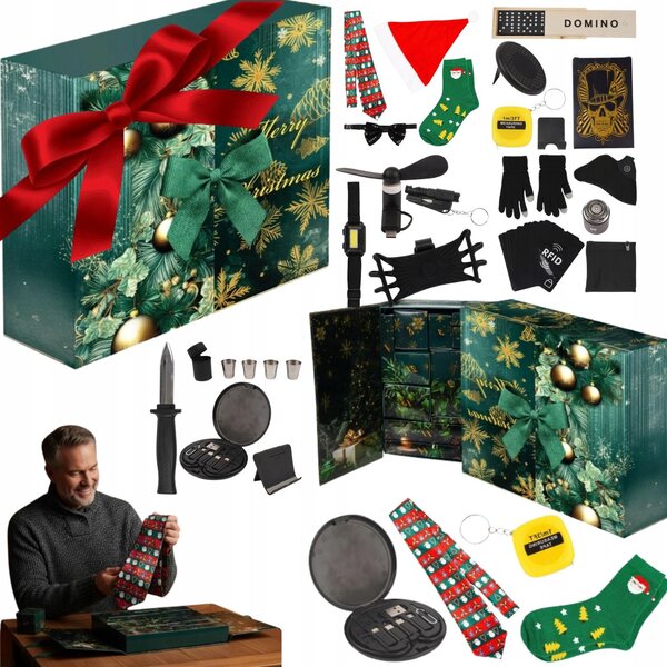 Calendario dell'Avvento esclusivo, gadget per uomo, set regalo, gadget, Natale, ragazzi, Avvento, periodo dell'Avvento, periodo natalizio, attesa, regalo dell'Avvento