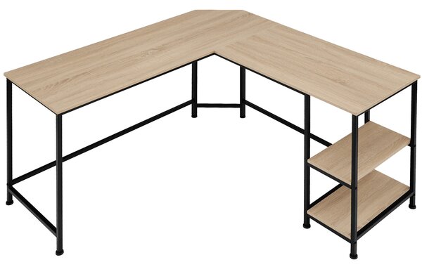 Tectake 404232 scrivania hamilton 138 x 138 x 75,5 cm - industriale legno chiaro, rovere sonoma